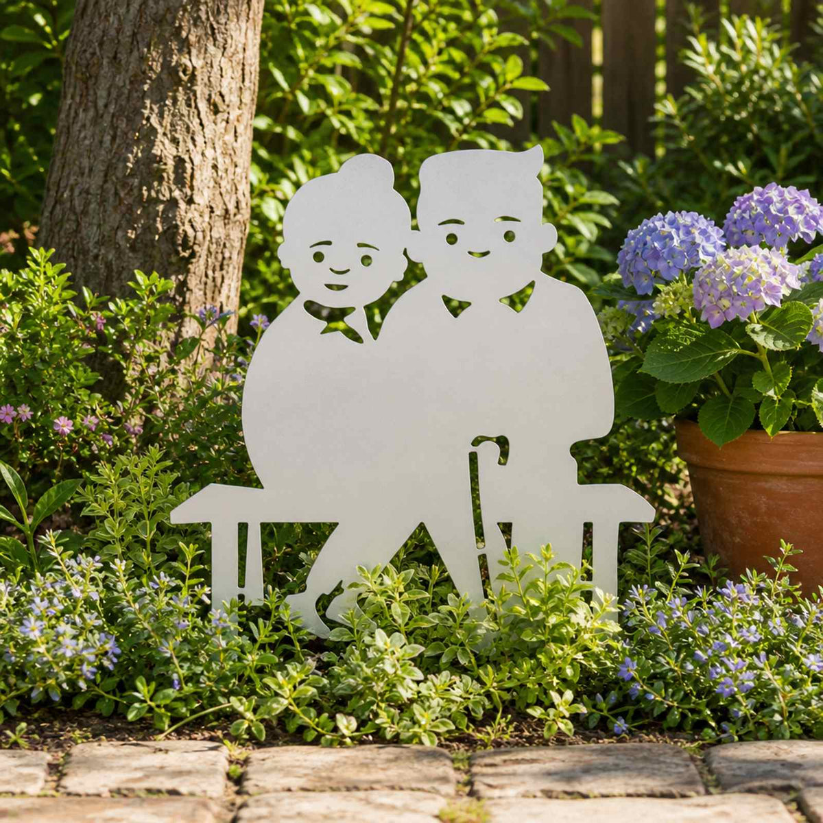 Garden Stake 36.5 x 29 cm Steel White