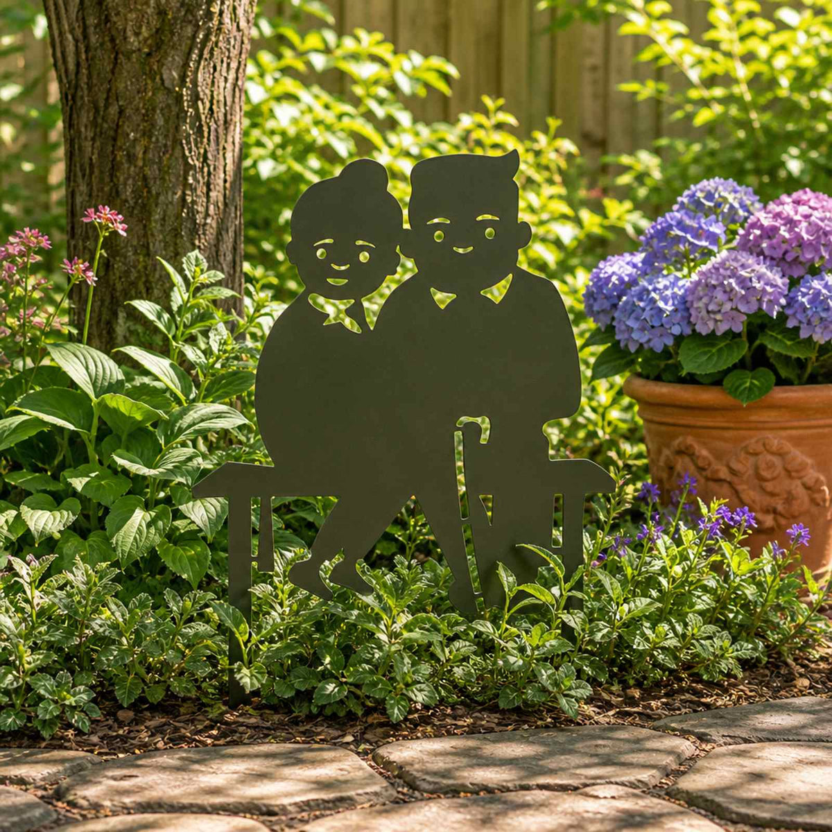 Garden Stake 36.5 x 29 cm Steel Olive Green