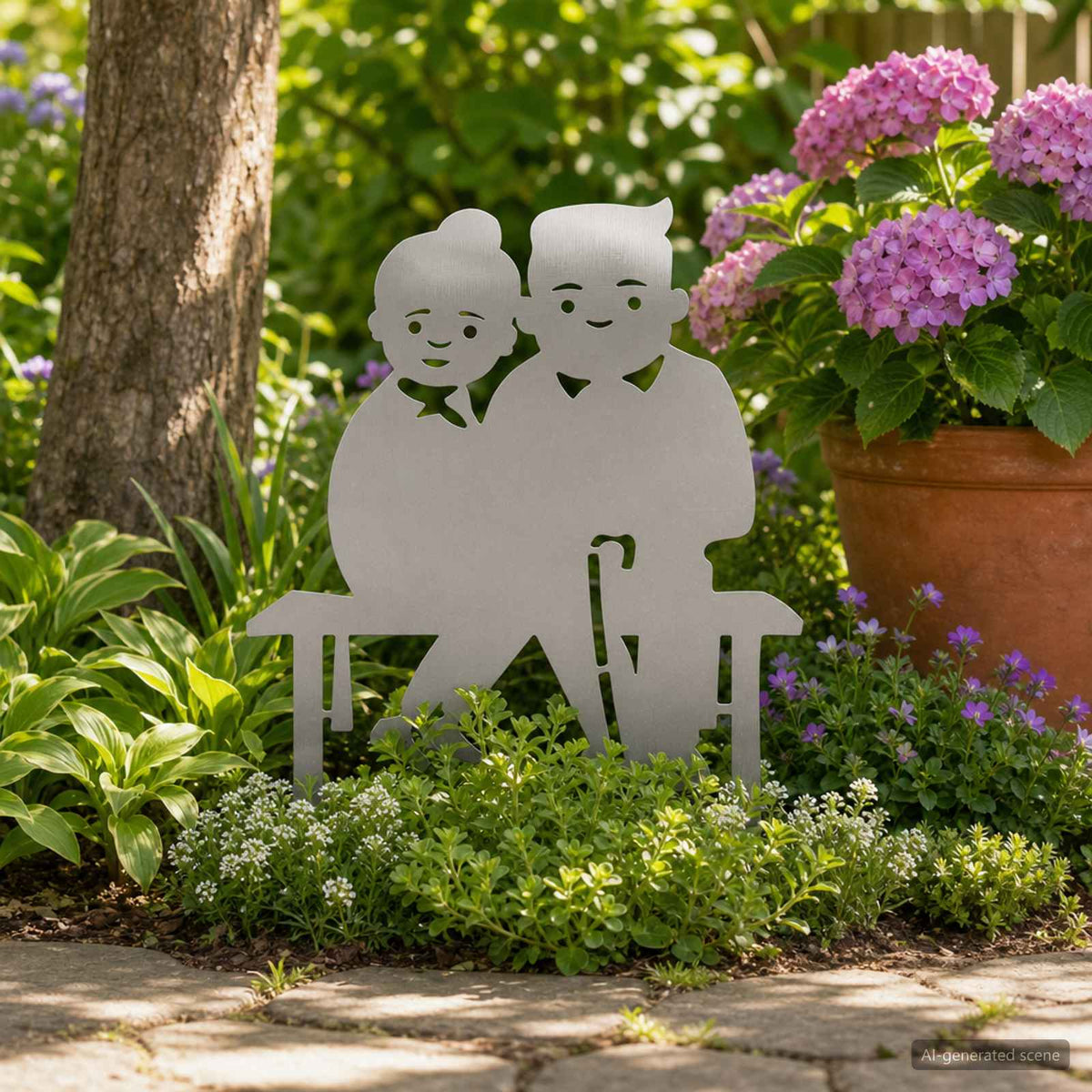 Garden Stake 36.5 x 29 cm Stainless Steel Silver