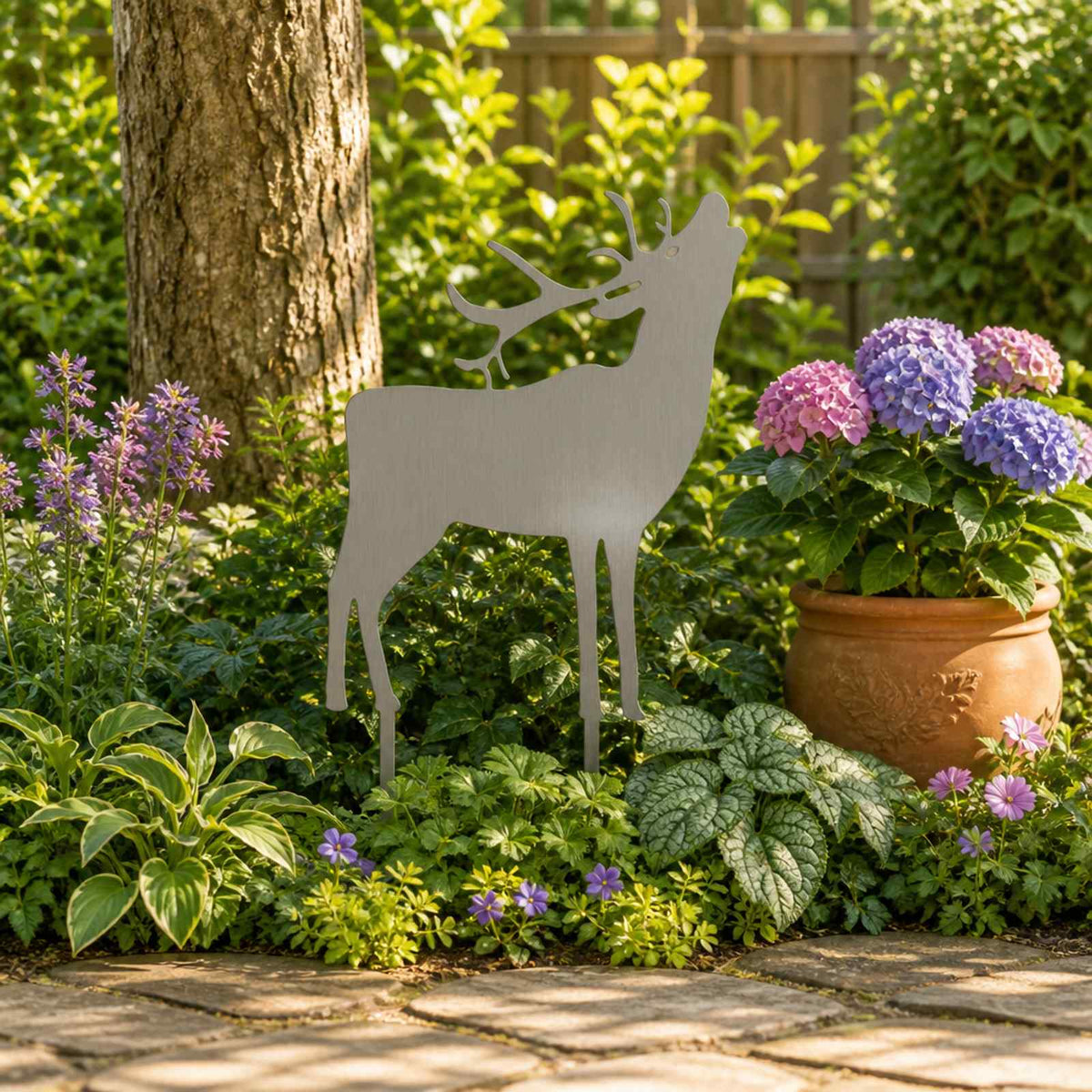 Garden Stake 46 x 30 cm Stainless Steel Silver