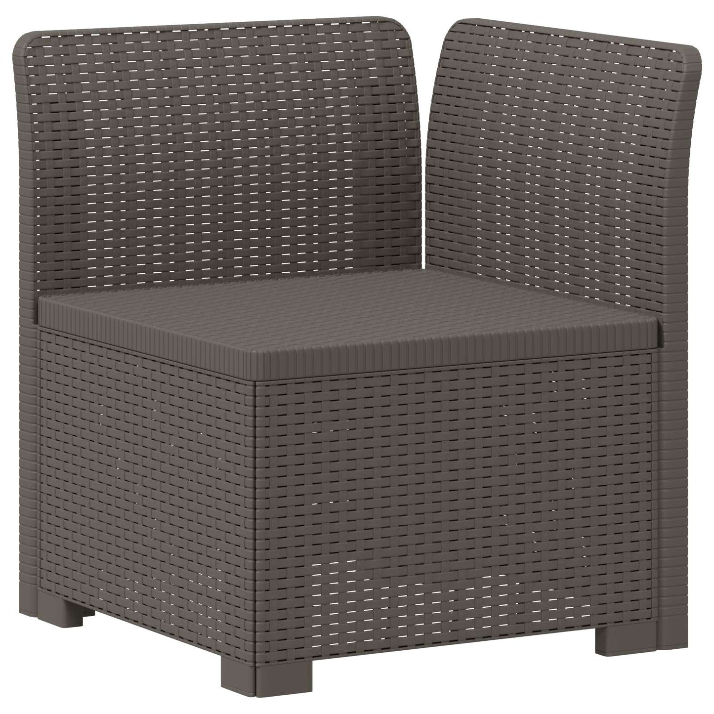 3-Seater Garden Sofa Rattan Look PP Light Grey
