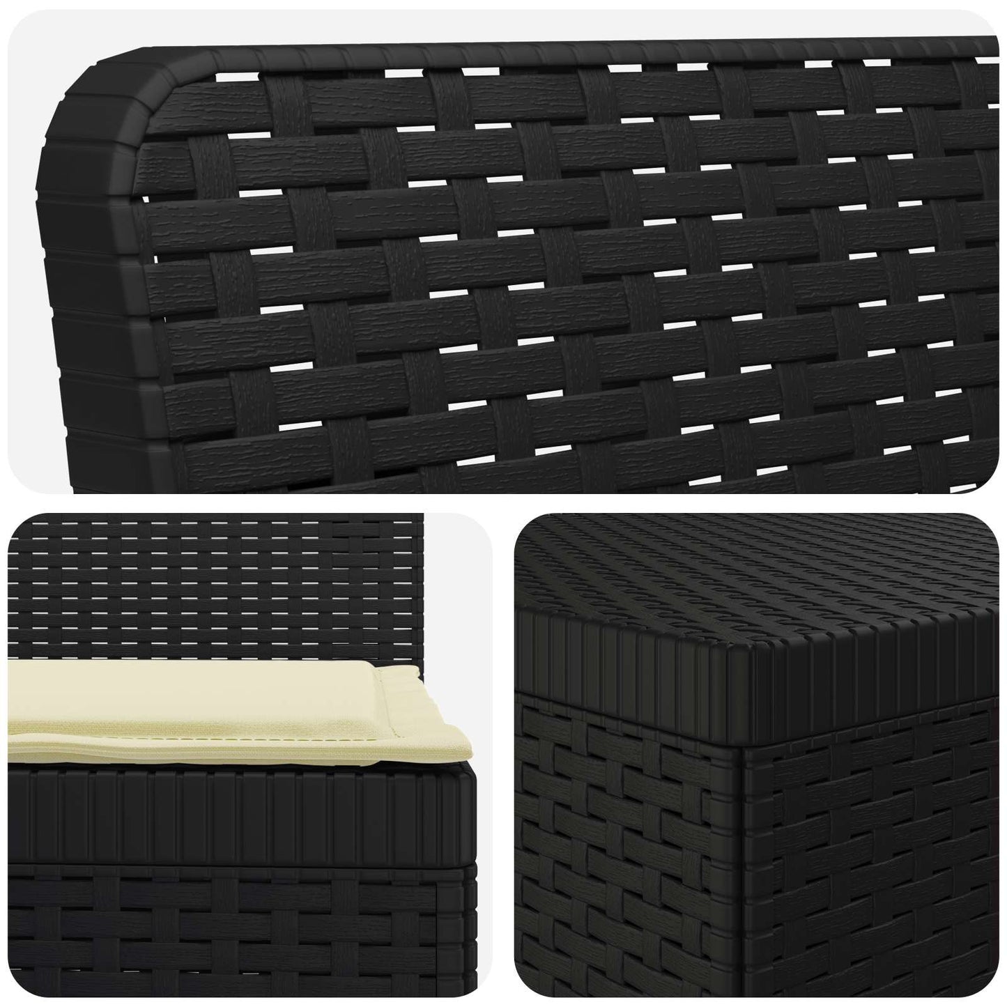 3-Seater Garden Sofa with Cushions Rattan Look PP Anthracite