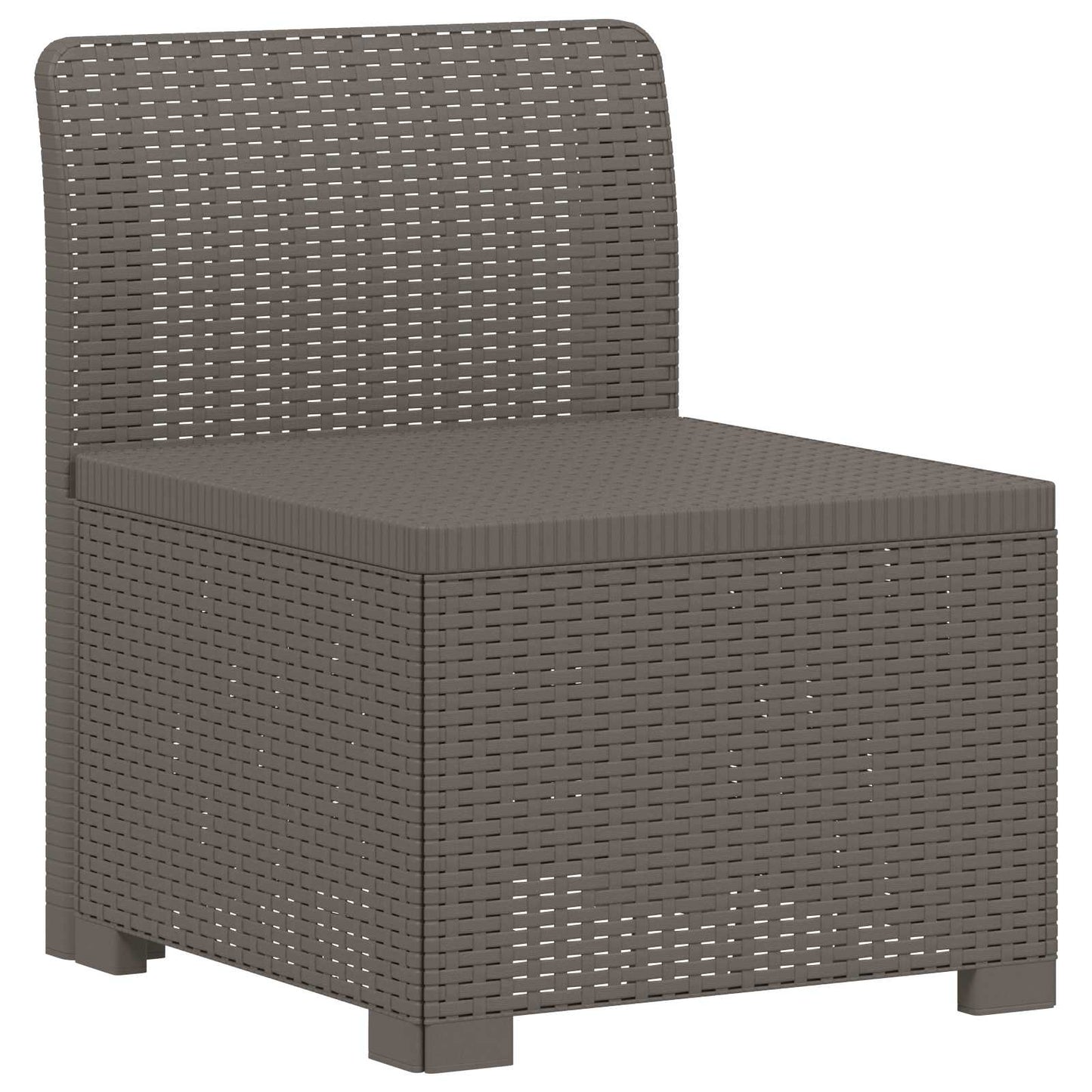 7-Seater Garden Sofa Rattan Look PP Light Grey