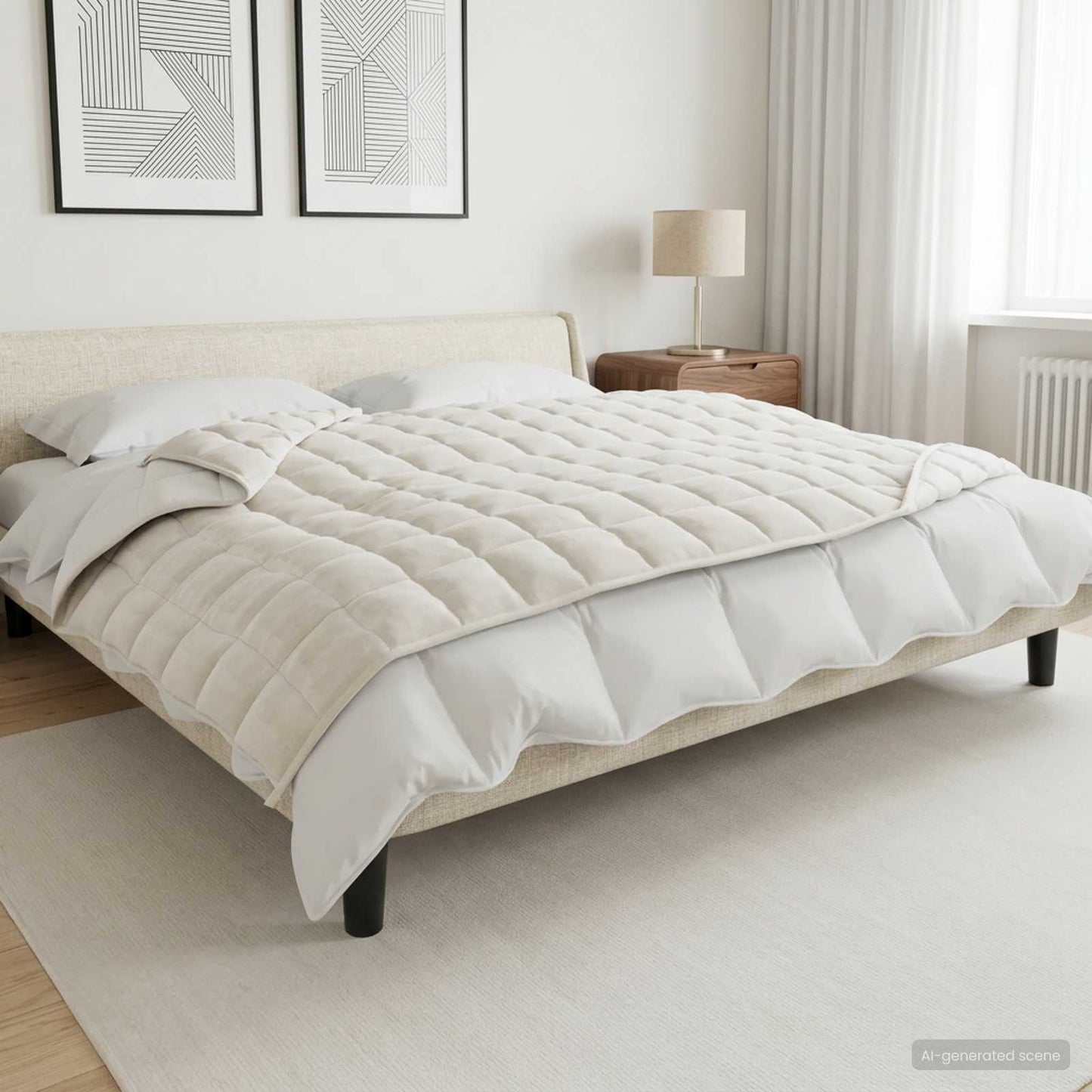 Weighted Blanket White 137 x 200 cm 10 kg 100% Cotton 205T