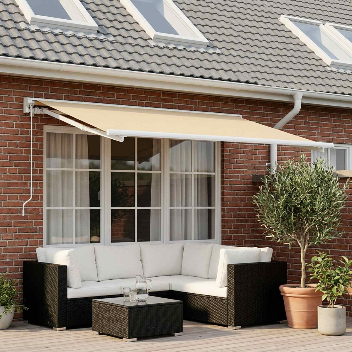 Awning Replacement Fabric Cream 250 x 200 cm Polyester