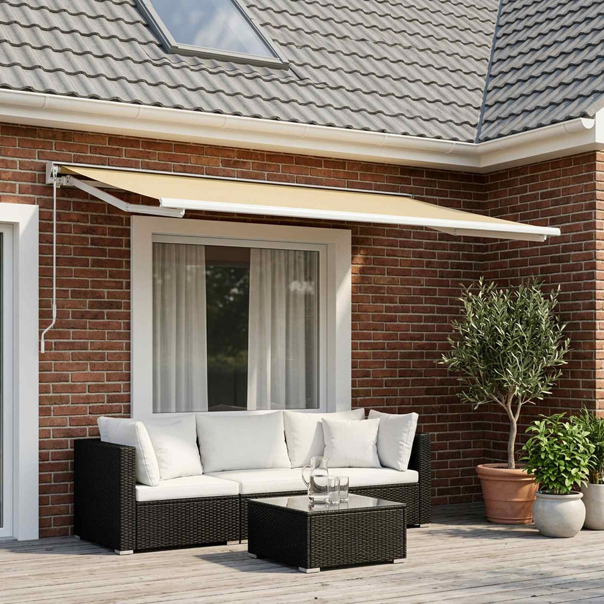 Awning Replacement Fabric Cream 500 x 300 cm Polyester