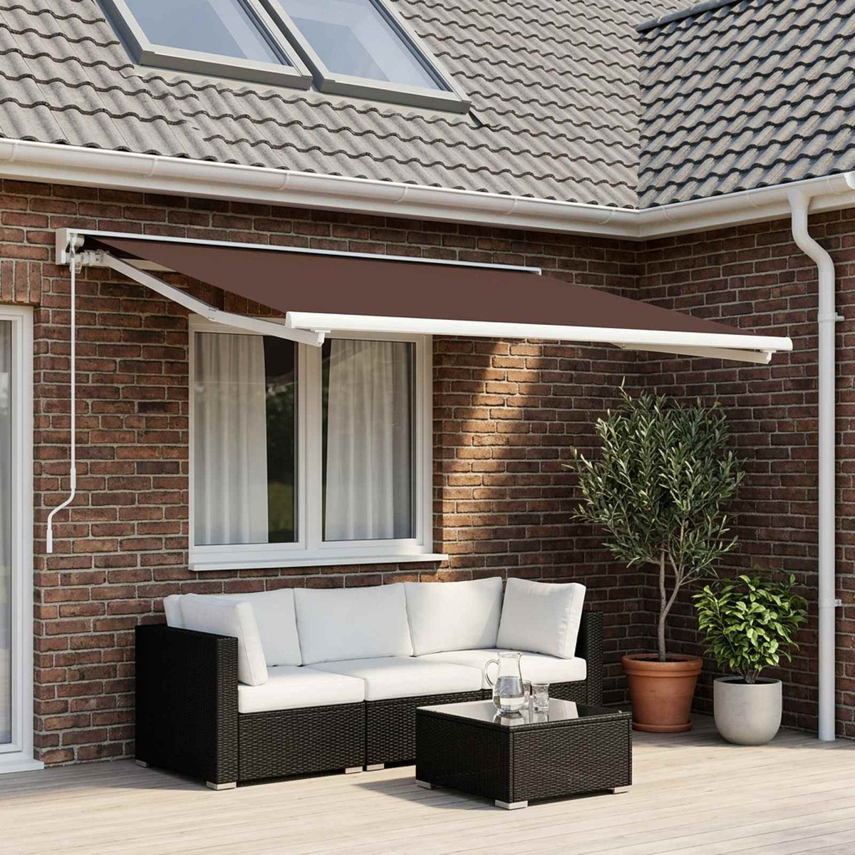Awning Replacement Fabric Brown 250 x 200 cm Polyester