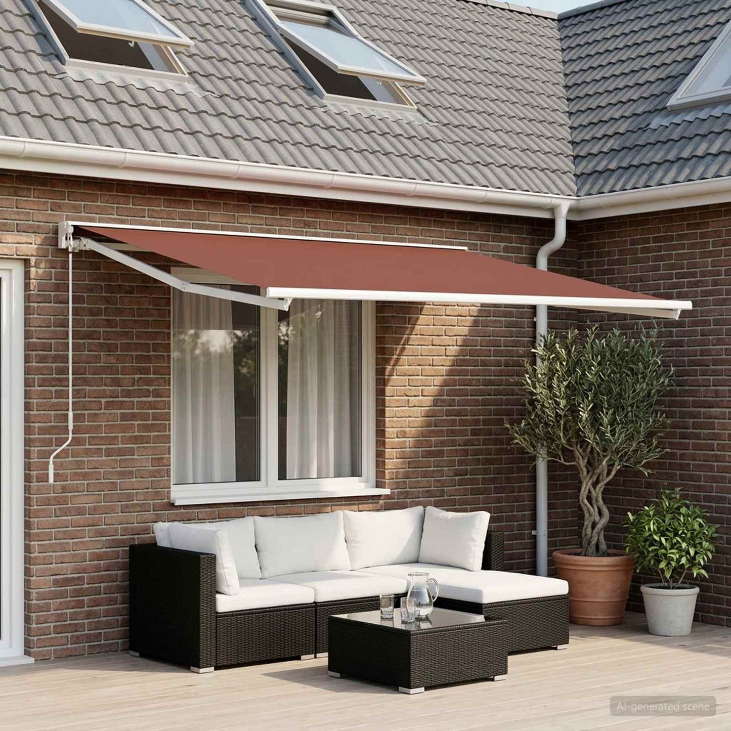 Awning Replacement Fabric Brown 400 x 200 cm Polyester