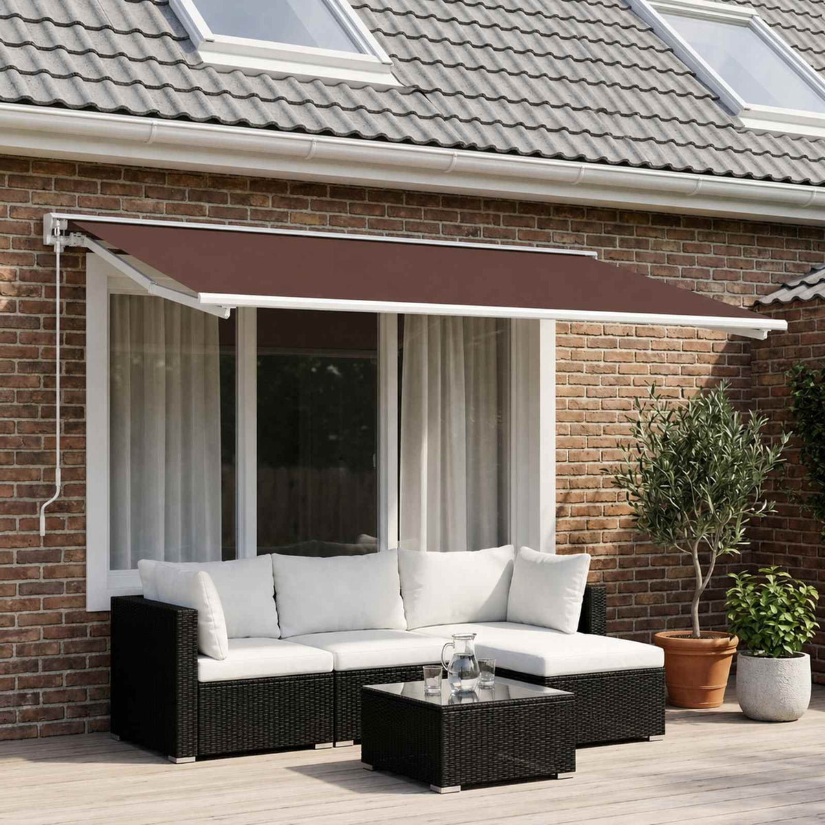Awning Replacement Fabric Brown 450 x 350 cm Polyester