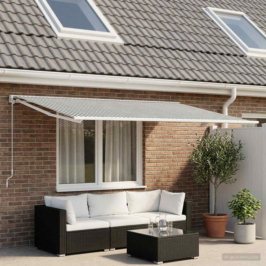 Awning Replacement Fabric Anthracite and White 350 x 200 cm