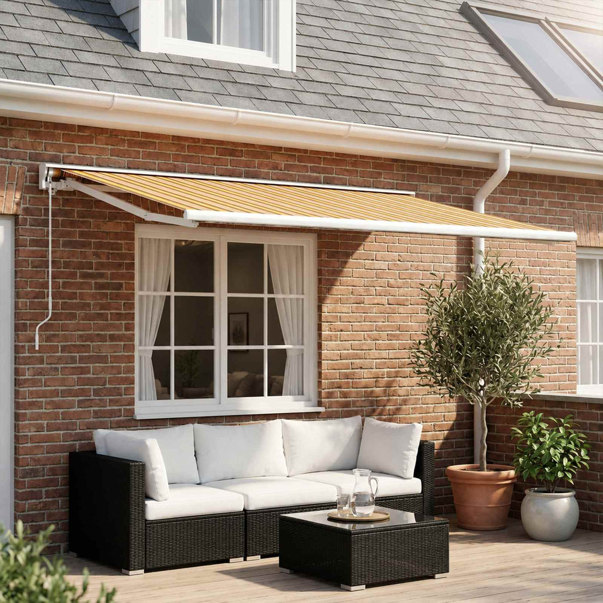 Awning Replacement Fabric Orange and Black 250 x 200 cm