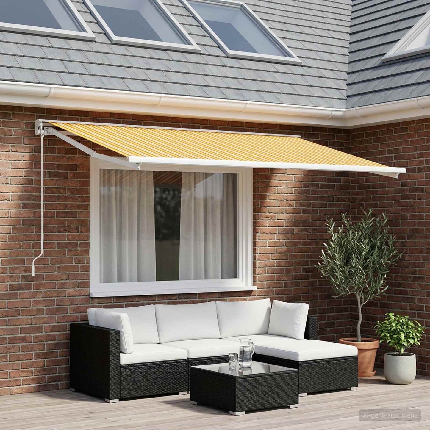 Awning Replacement Fabric Orange and Black 350 x 200 cm