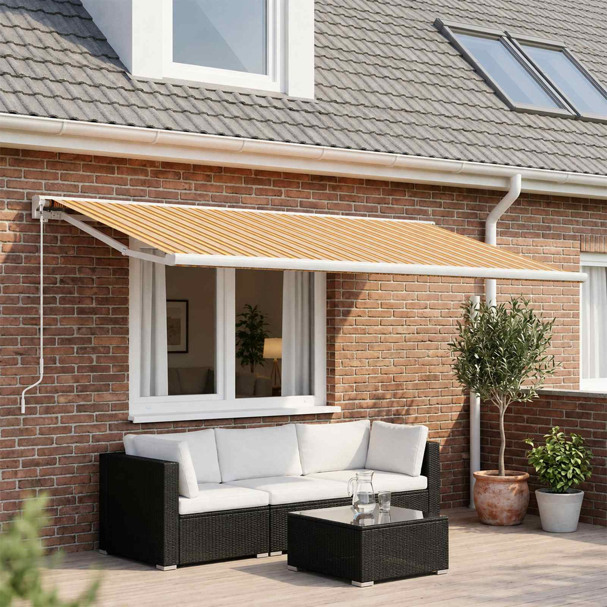 Awning Replacement Fabric Orange and Black 450 x 350 cm