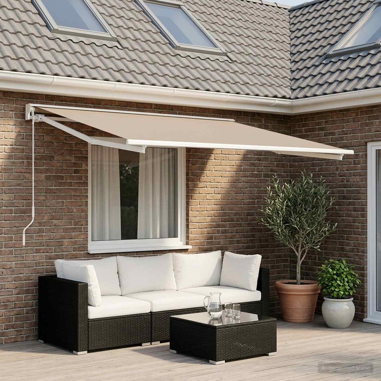 Awning Replacement Fabric Beige 450 x 350 cm Polyester