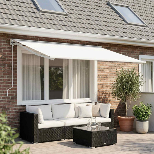 Awning Replacement Fabric White 450 x 300 cm Polyester
