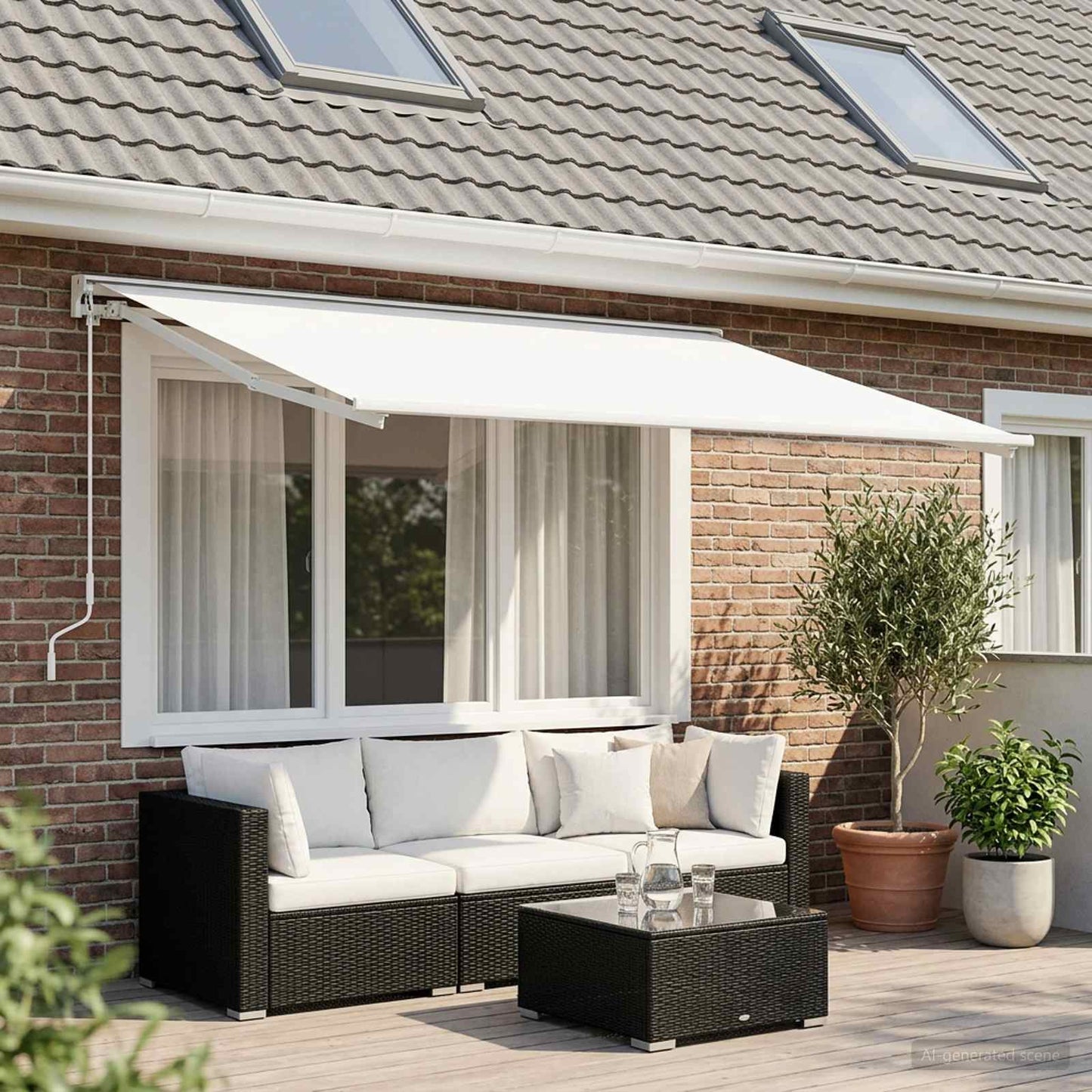 Awning Replacement Fabric White 600 x 350 cm Polyester
