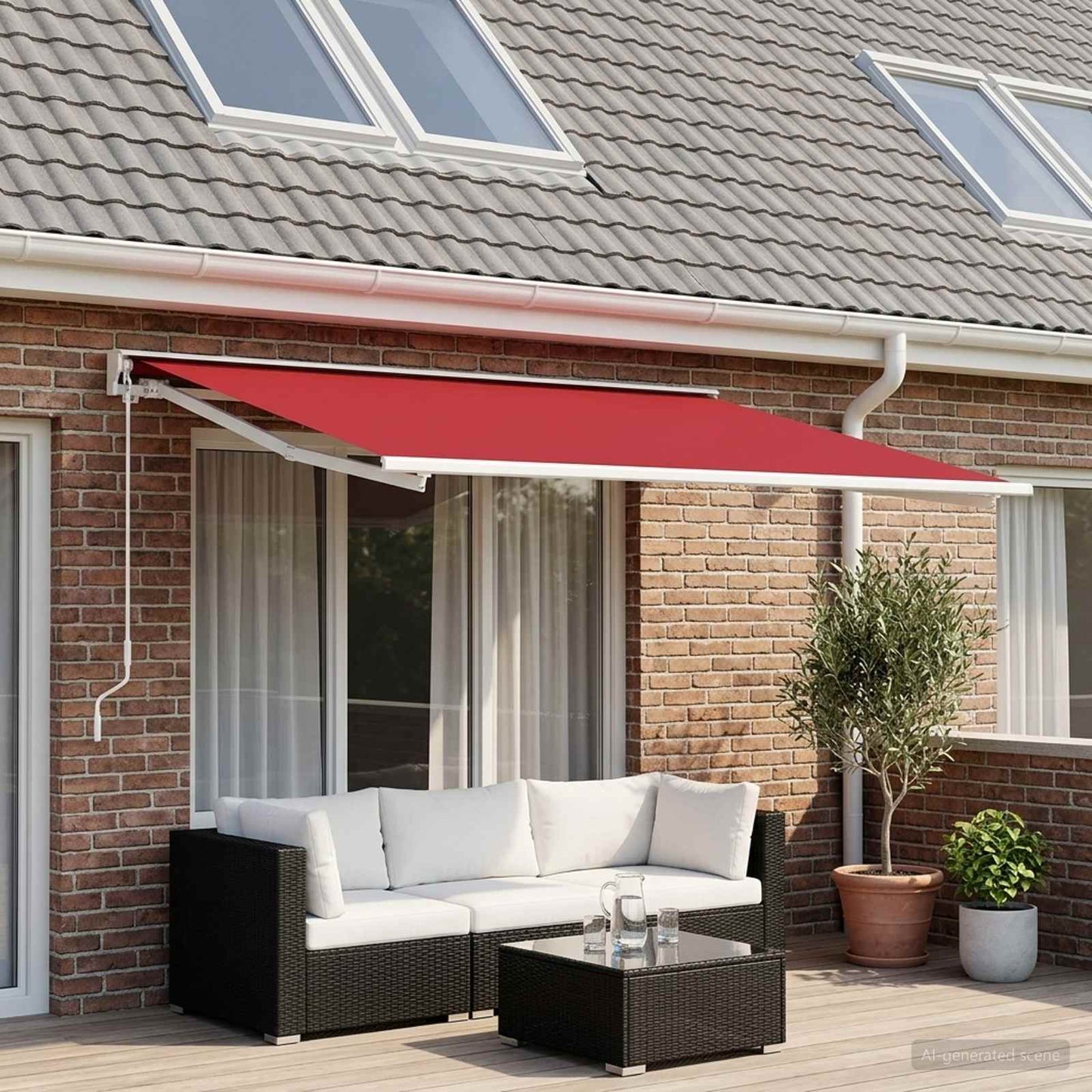 Awning Replacement Fabric Red 300 x 250 cm Polyester