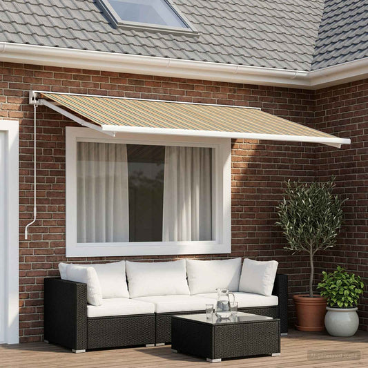 Awning Replacement Fabric Green and Yellow 600 x 300 cm