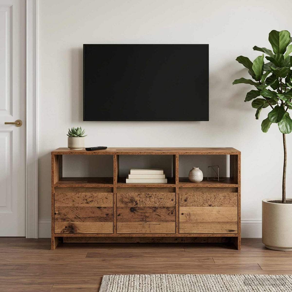 TV Cabinet 102 x 37.5 x 52.5 cm Old Wood Engineered Wood