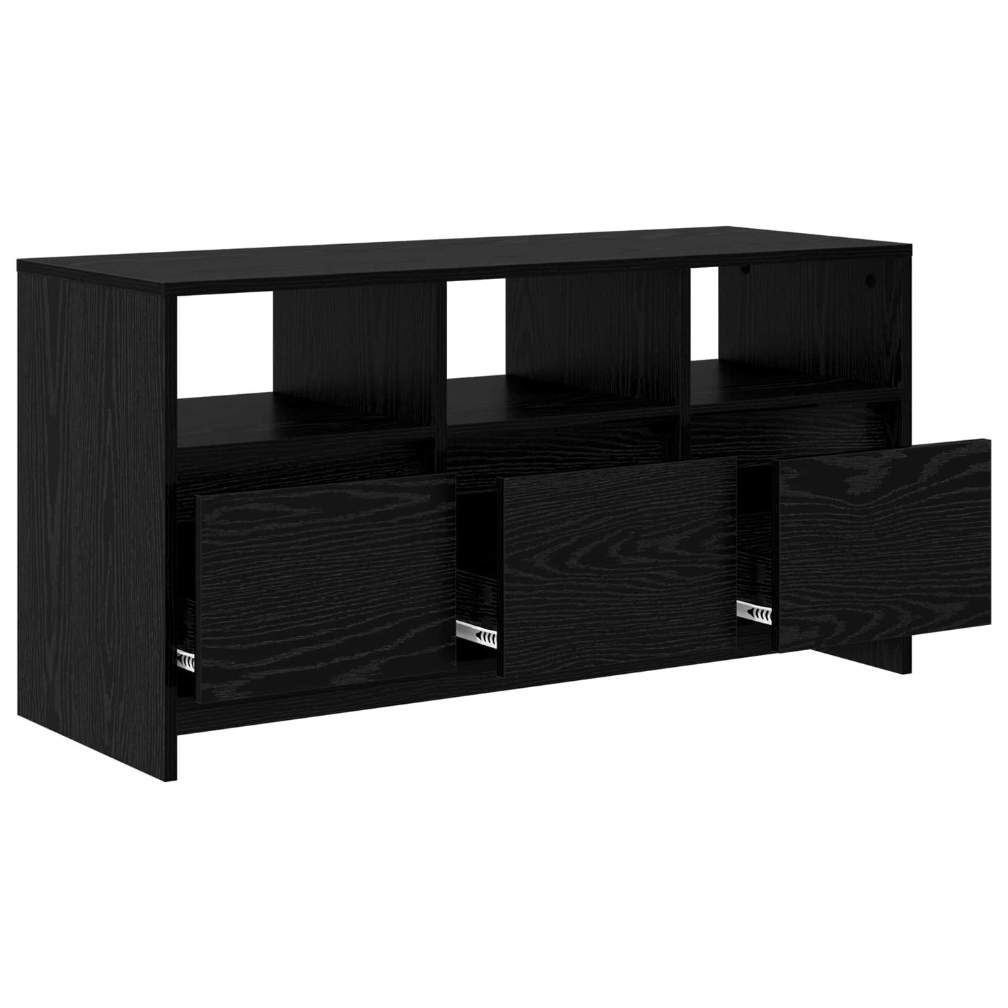 TV Cabinet 102 x 37.5 x 52.5 cm Black Oak Engineered Wood