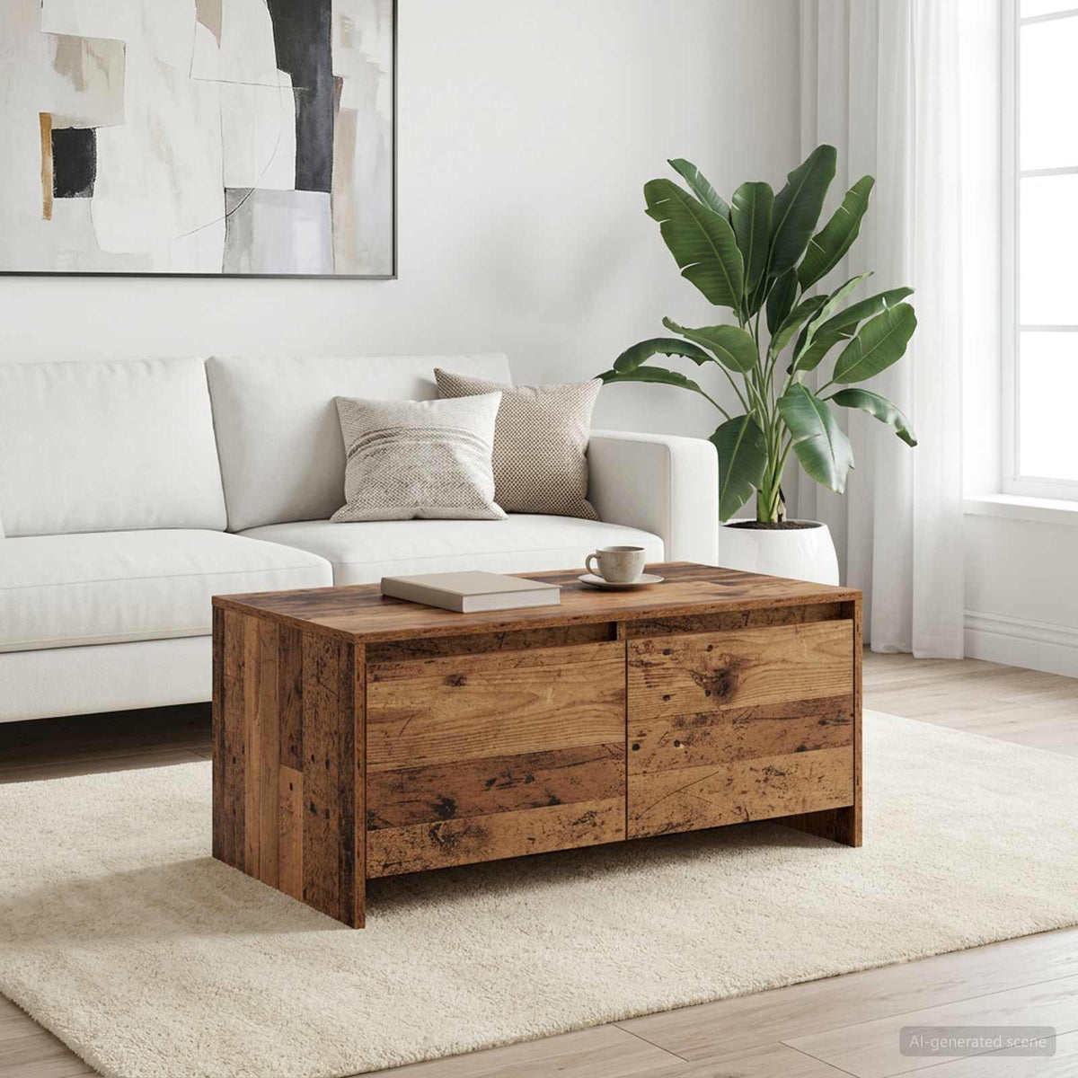 Coffee Table Oak Wood 90 x 50 x 41.5 cm Engineered Wood