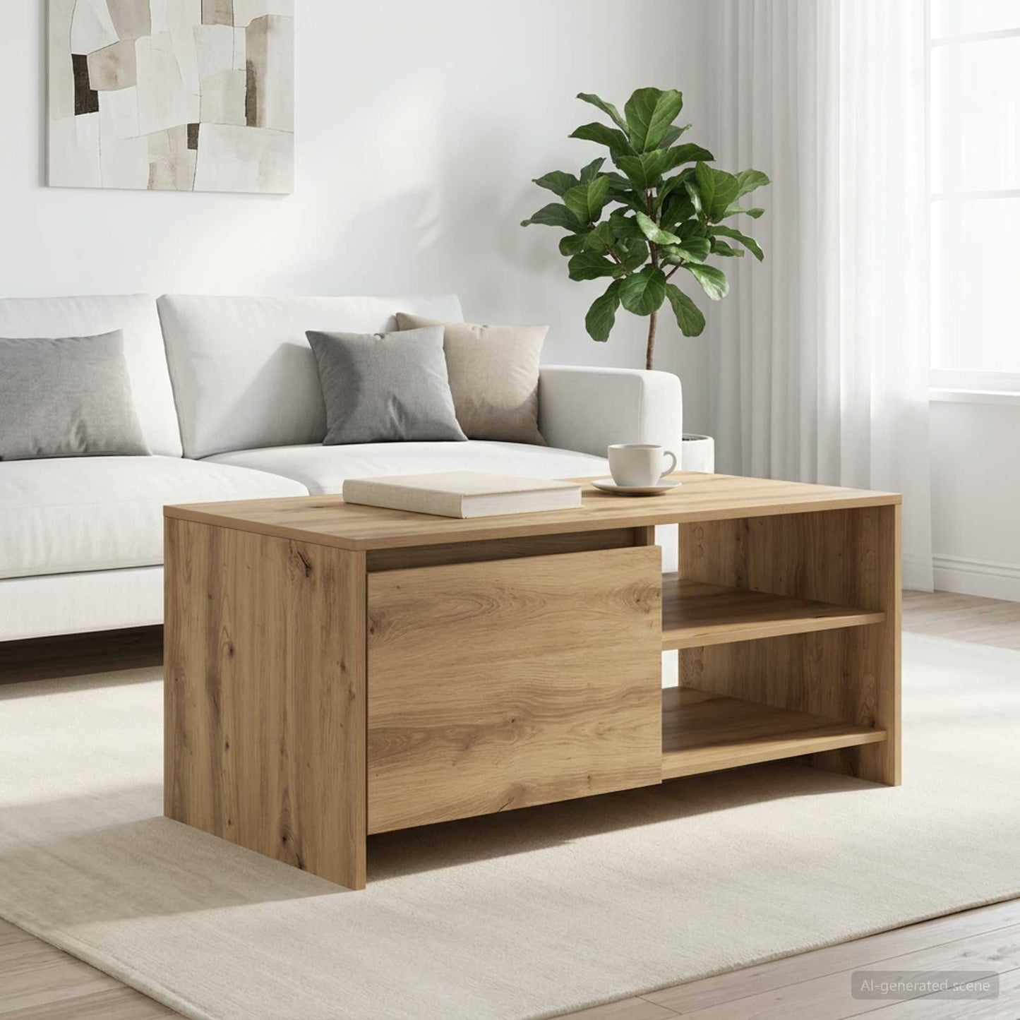 Coffee Table Artisan Oak 102 x 50 x 45 cm Engineered Wood
