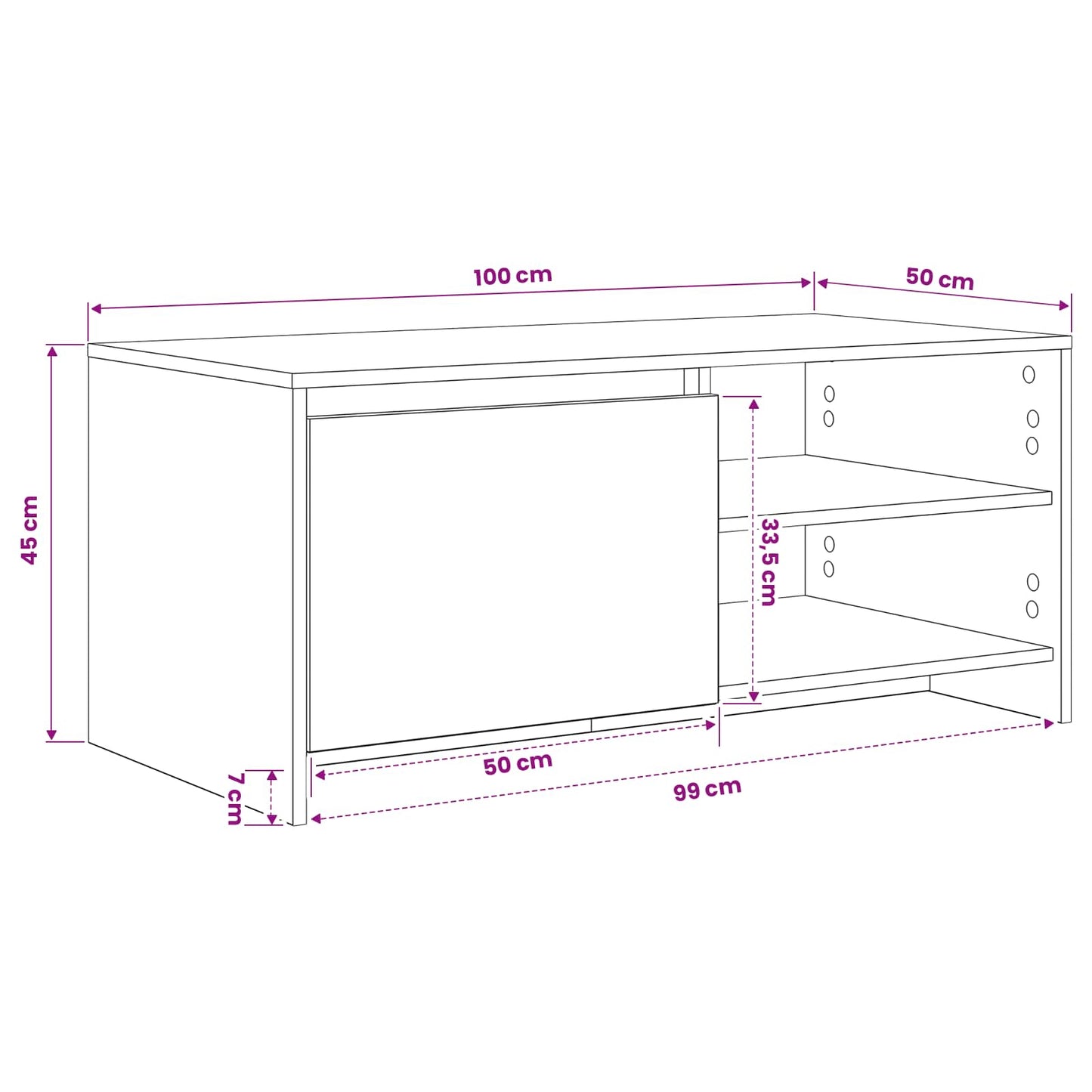 Coffee Table Artisan Oak 102 x 50 x 45 cm Engineered Wood