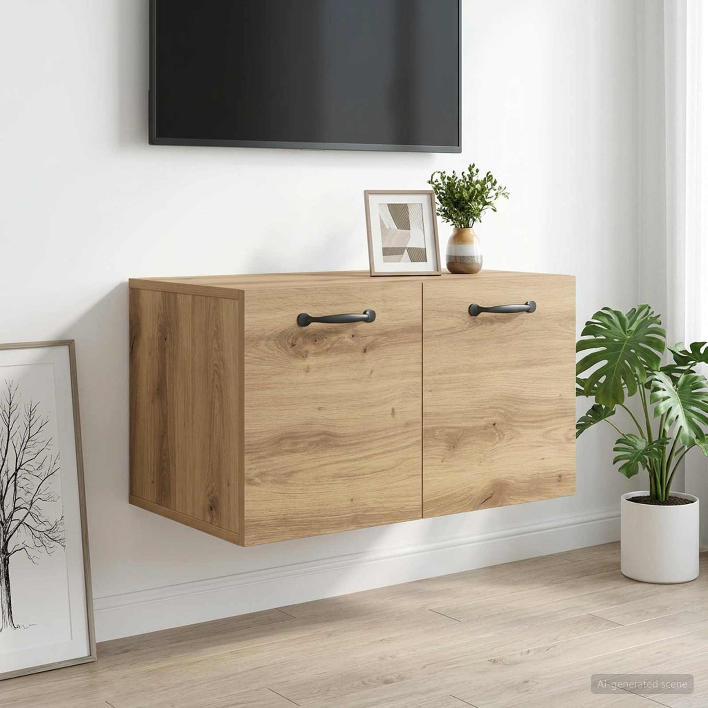 Wall Cabinet 60 x 36.5 x 35 cm Engineered Wood Artisan Oak
