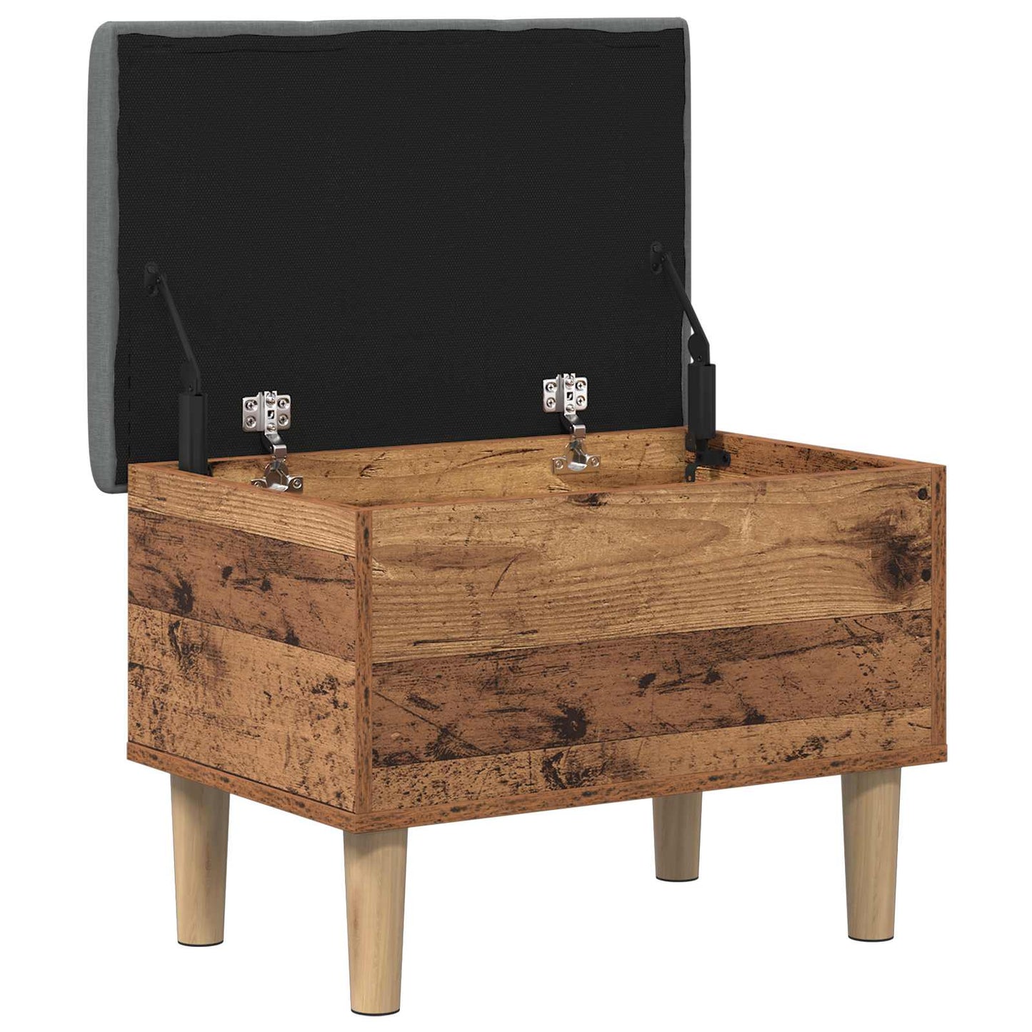 Storage Bench with Cushion Old Wood 62 x 42 x 46 cm