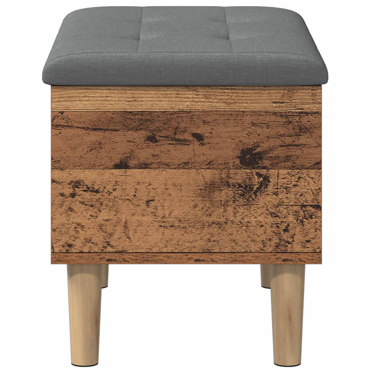 Storage Bench with Cushion Old Wood 62 x 42 x 46 cm