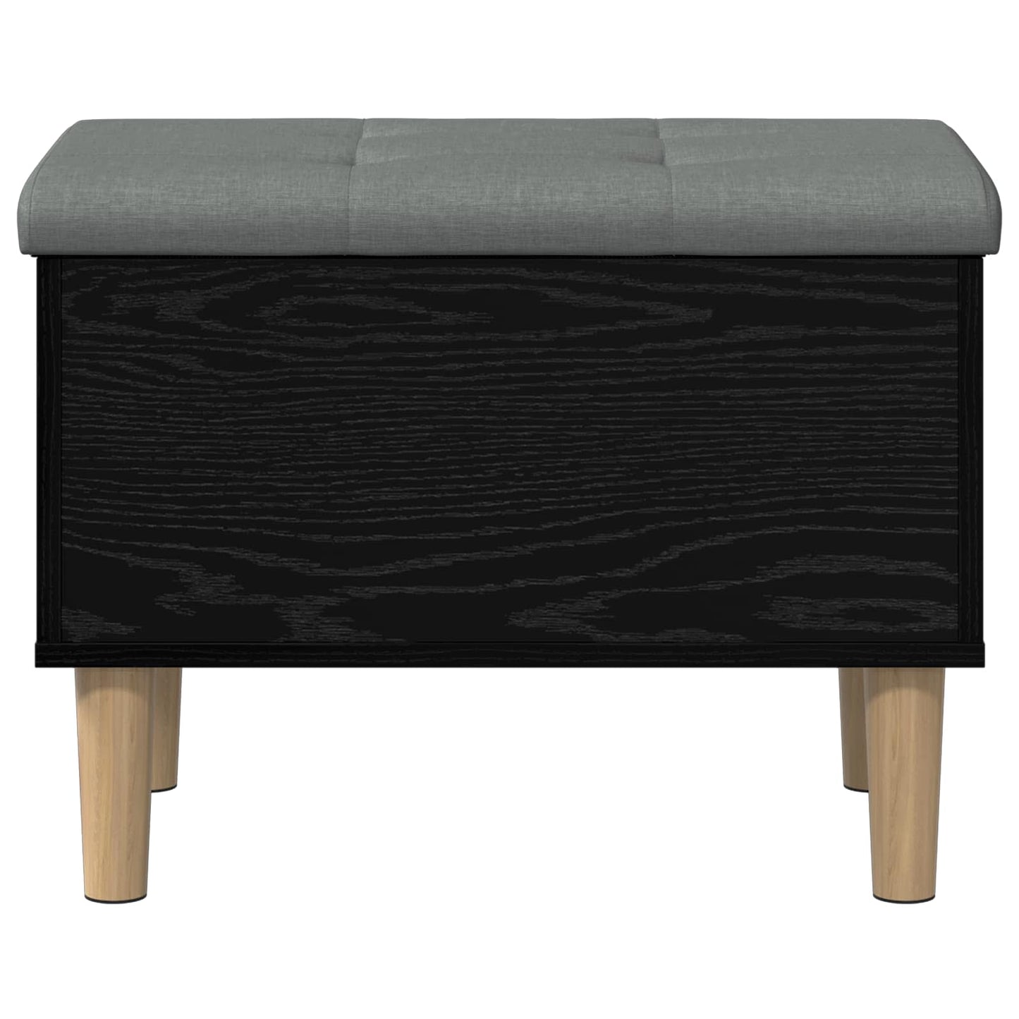 Storage Bench with Cushion Black Oak 62 x 42 x 46 cm