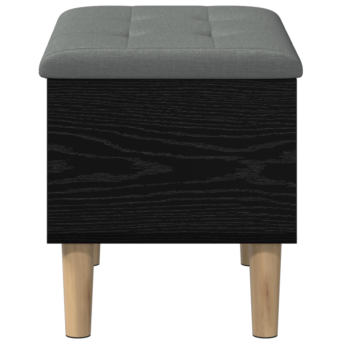 Storage Bench with Cushion Black Oak 62 x 42 x 46 cm