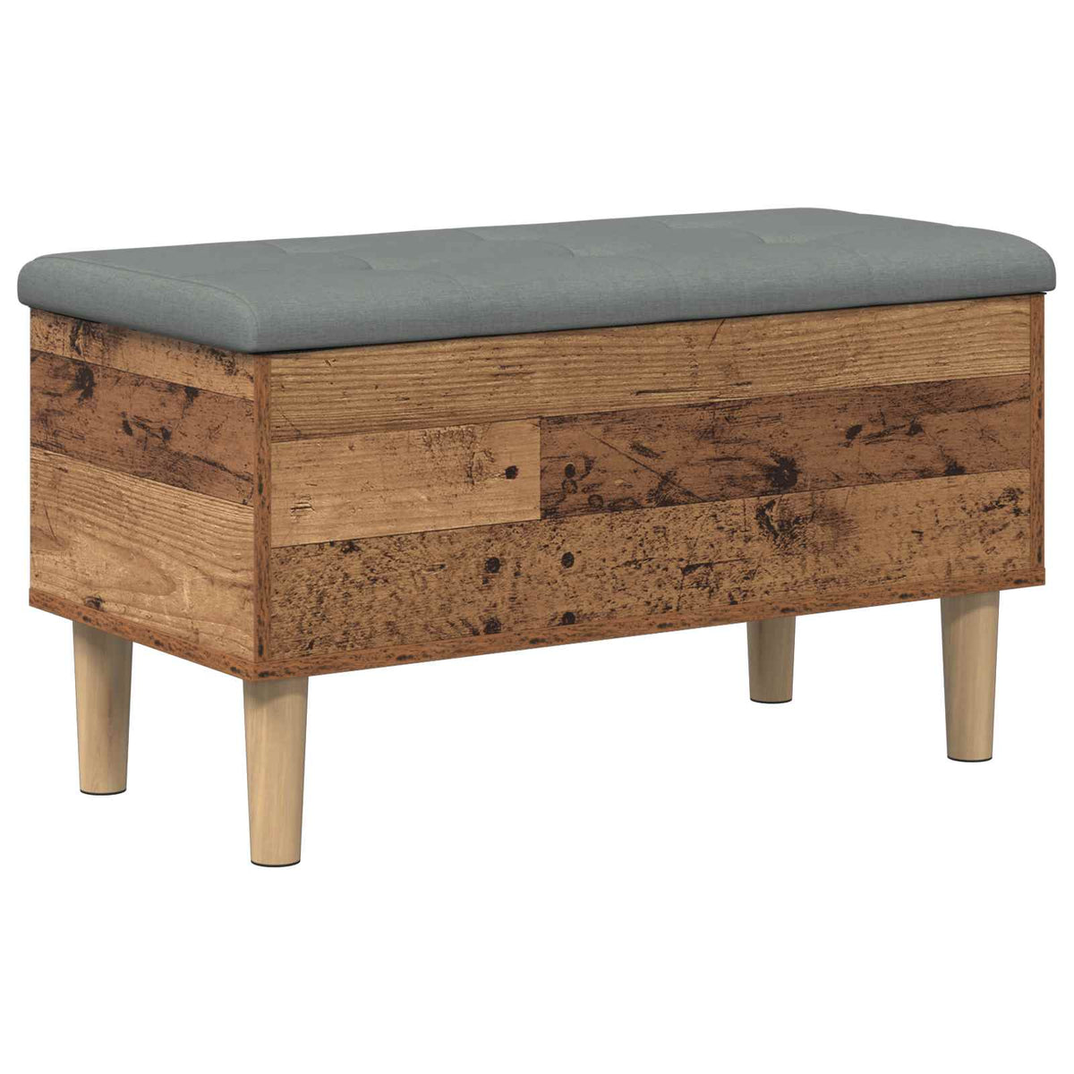 Storage Bench with Cushion Old Wood 82 x 42 x 46 cm