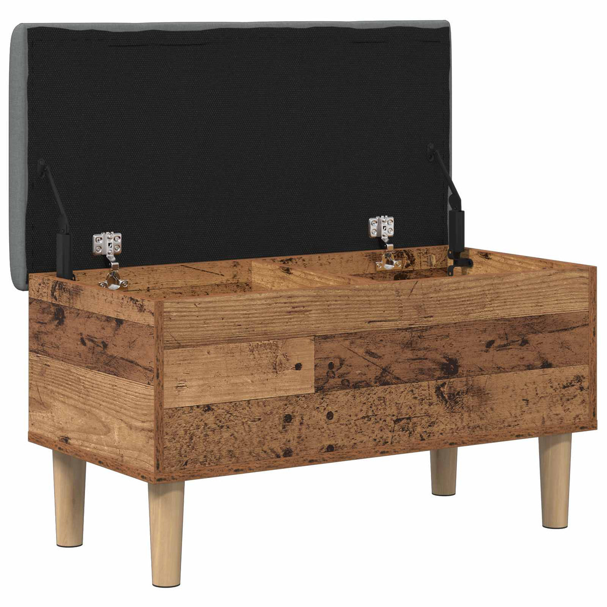 Storage Bench with Cushion Old Wood 82 x 42 x 46 cm