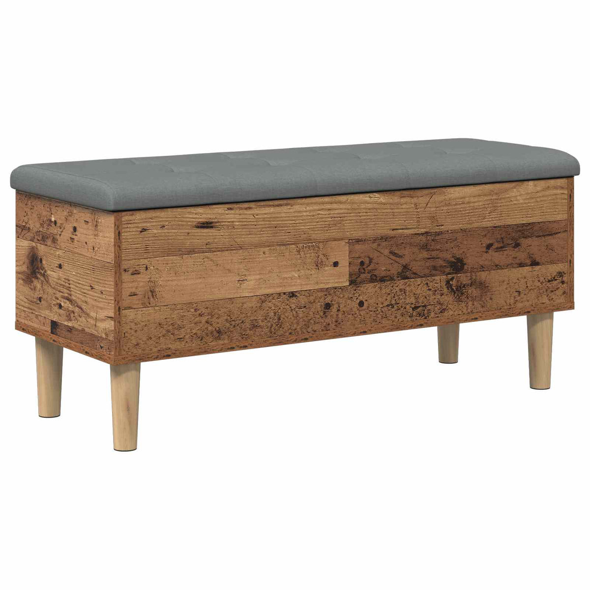 Storage Bench with Cushion Old Wood 102 x 42 x 46 cm
