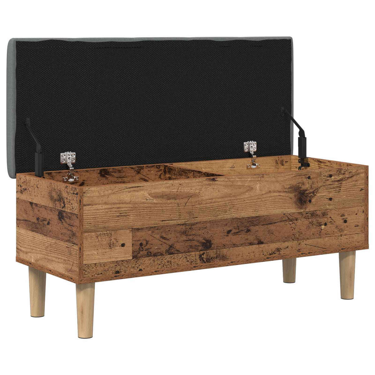 Storage Bench with Cushion Old Wood 102 x 42 x 46 cm