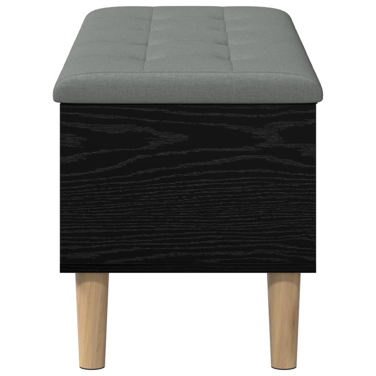 Storage Bench with Cushion Black Oak 102 x 42 x 46 cm