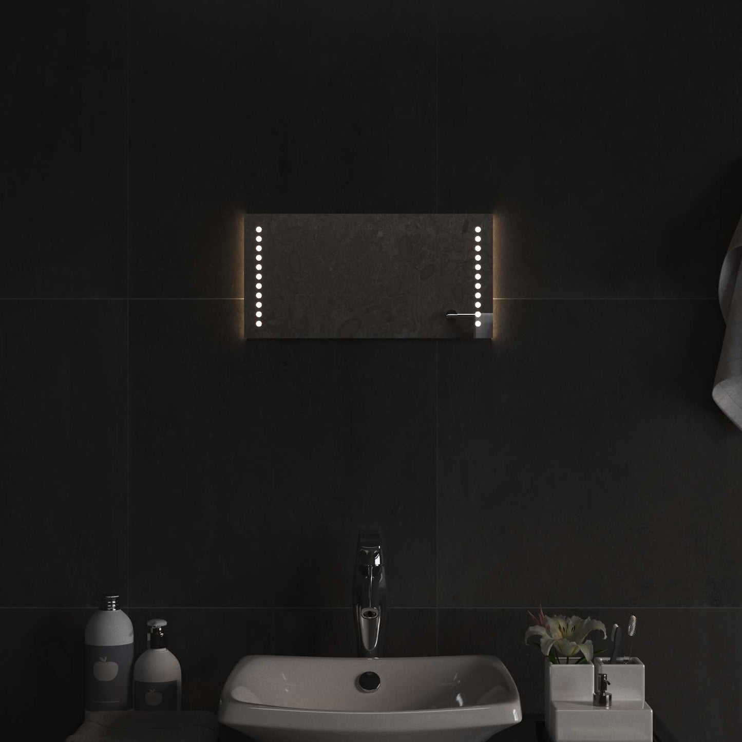 LED Bathroom Mirror Transparent 40 x 20 cm Tempered Glass