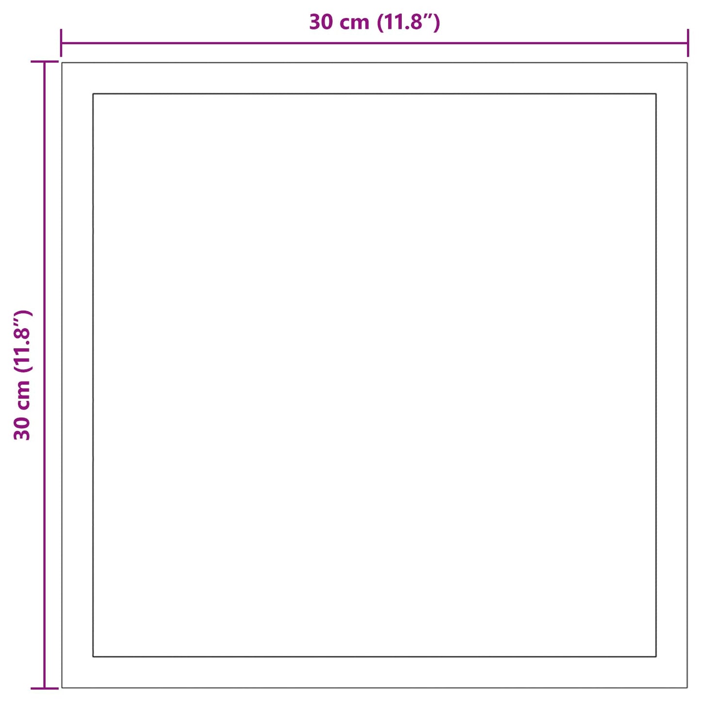LED Bathroom Mirror Transparent 30 x 30 cm Tempered Glass