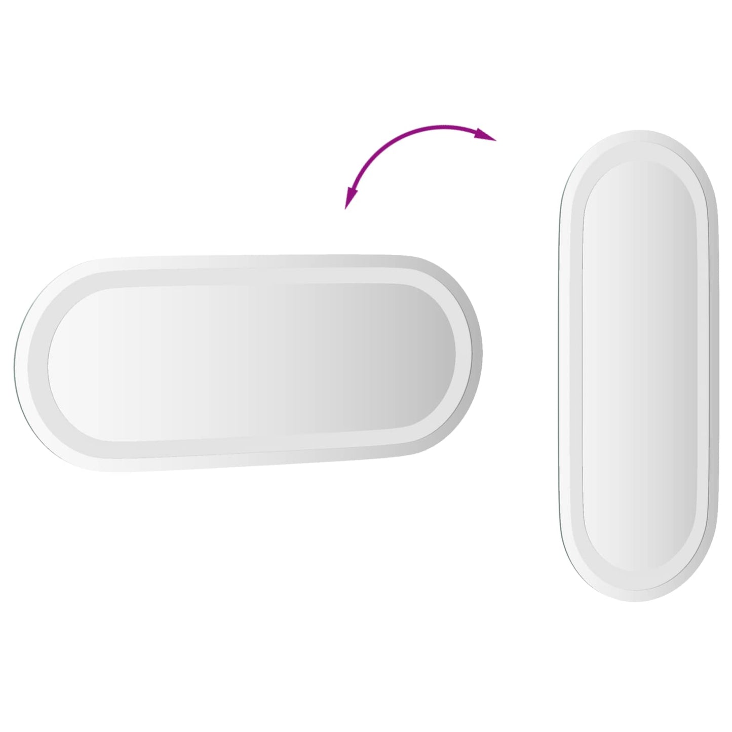 LED Bathroom Mirror Transparent 50 x 20 cm Tempered Glass