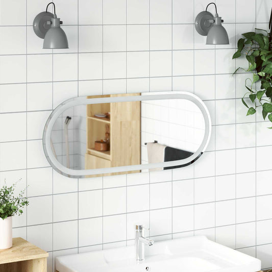 LED Bathroom Mirror Transparent 80 x 35 cm Tempered Glass