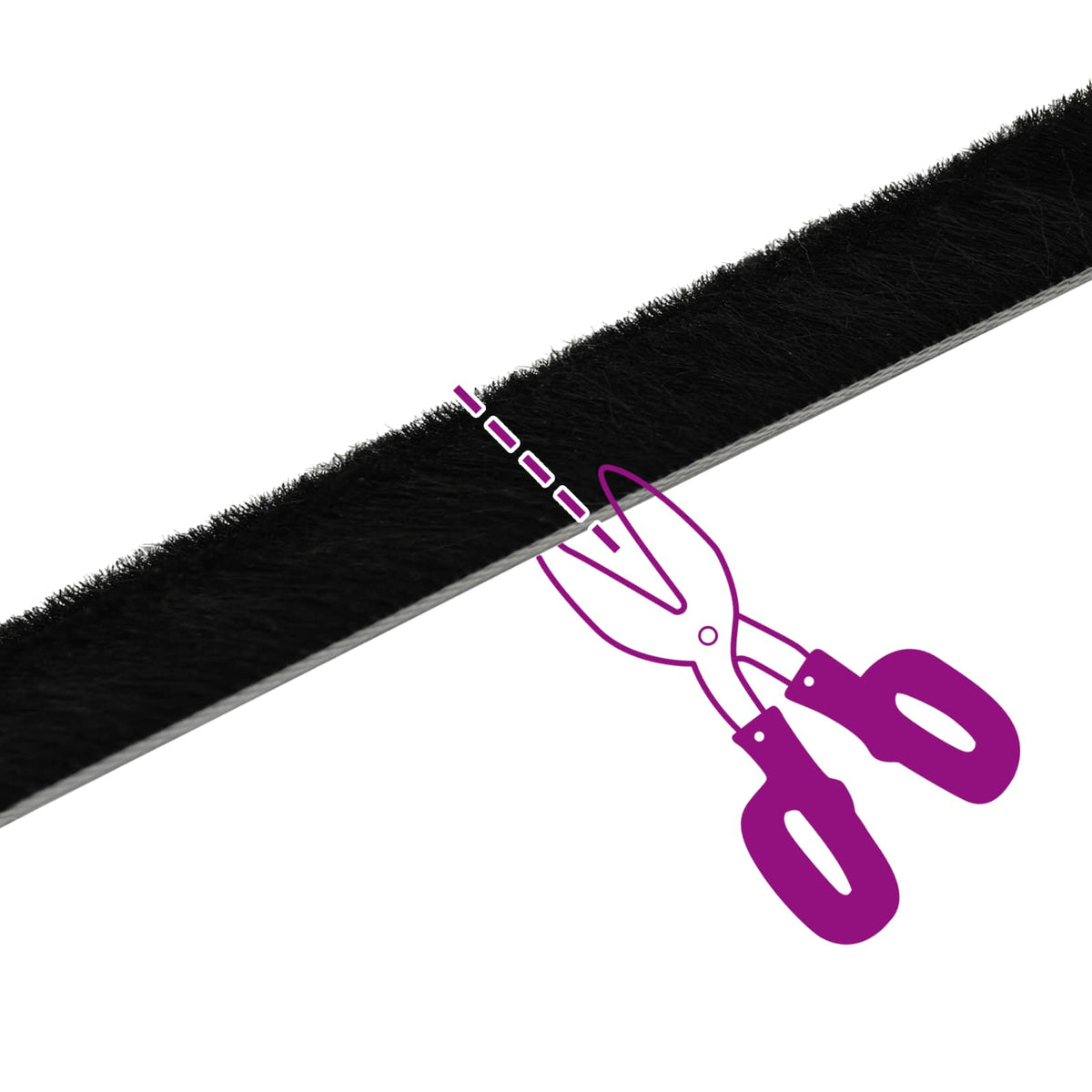Self-Adhesive Door Brush Seal 25 m PP Black