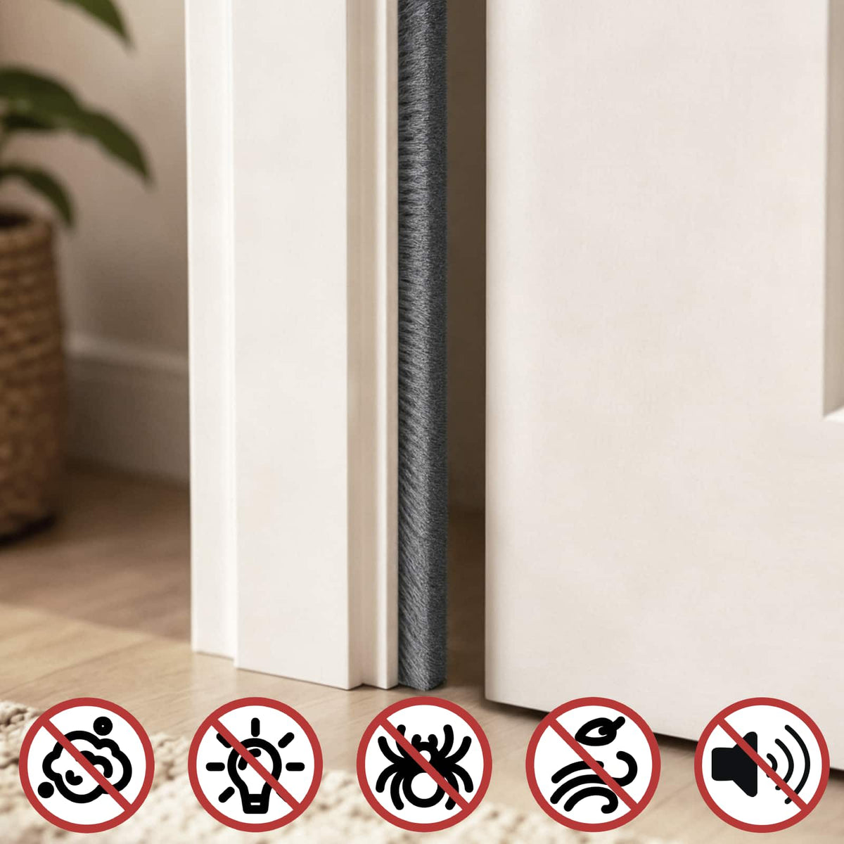 Self-Adhesive Door Brush Seal 25 m PP Grey