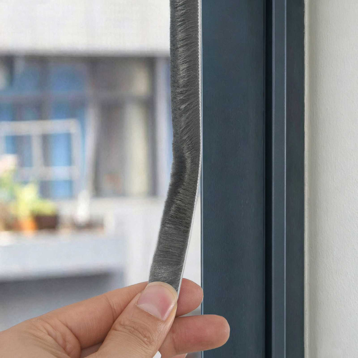 Self-Adhesive Door Brush Seal 25 m PP Grey