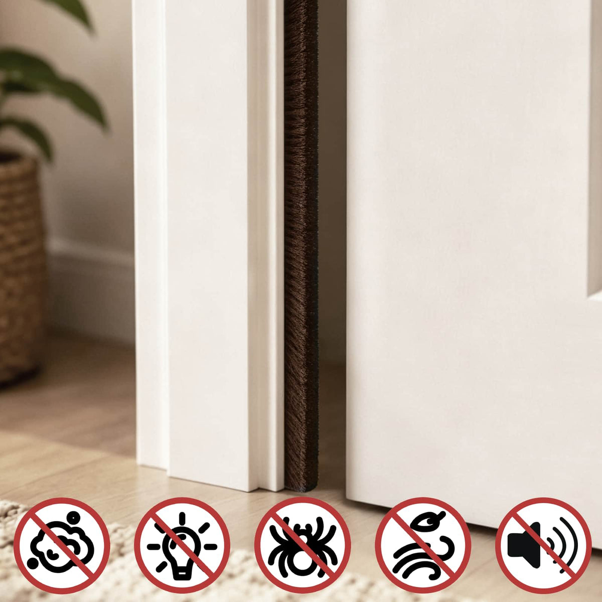 Self-Adhesive Door Brush Seal 25 m PP Brown