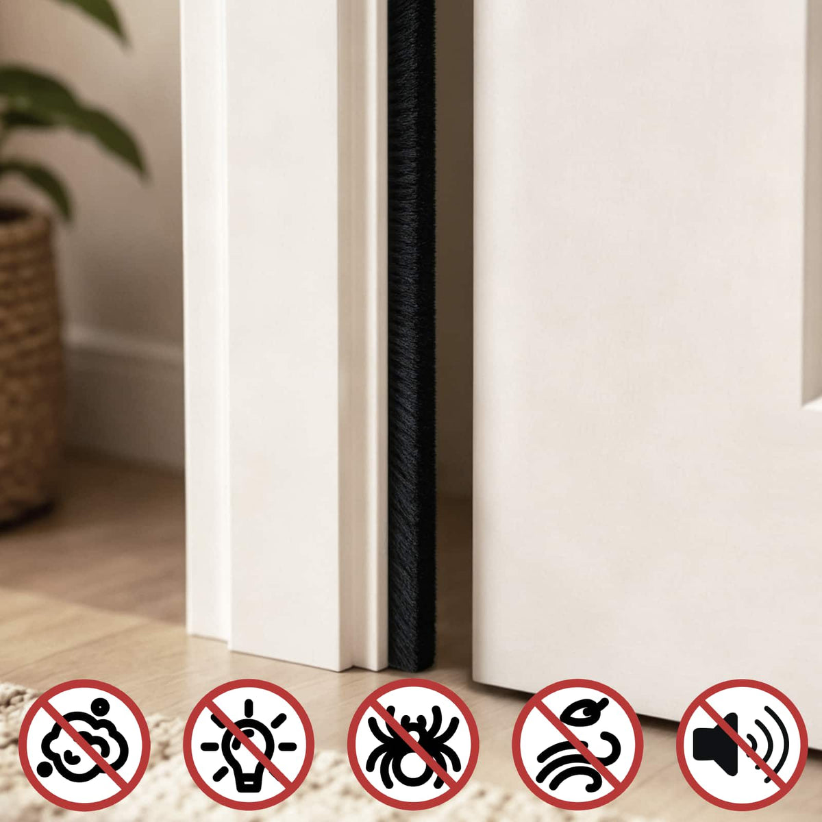Self-Adhesive Door Brush Seal 25 m PP Black