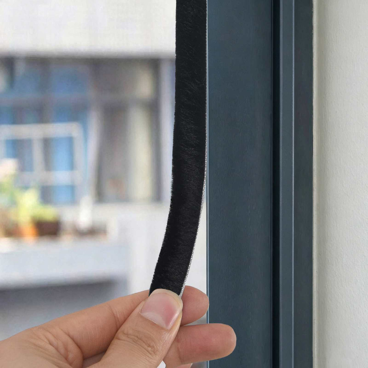 Self-Adhesive Door Brush Seal 25 m PP Black