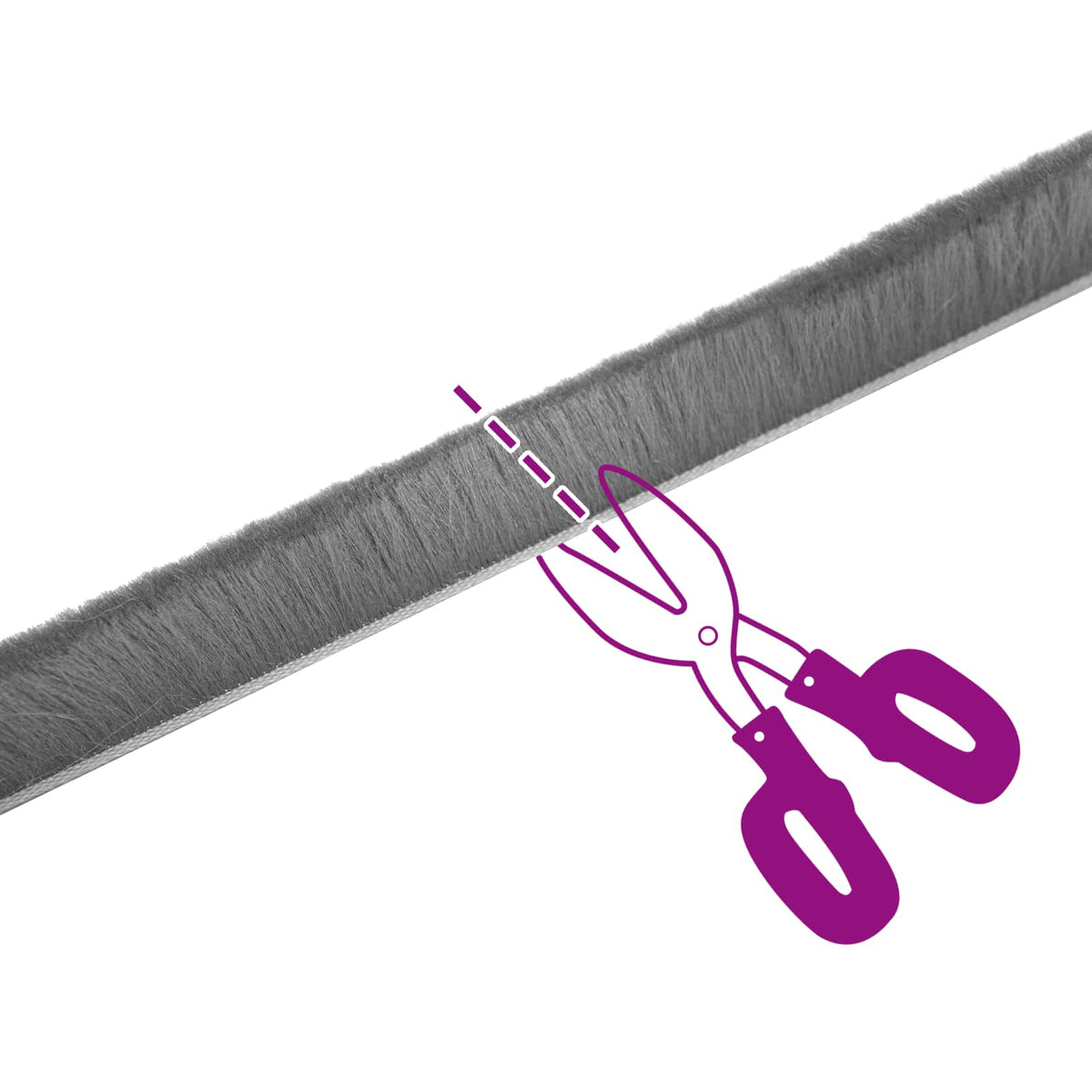 Self-Adhesive Door Brush Seal 25 m PP Grey