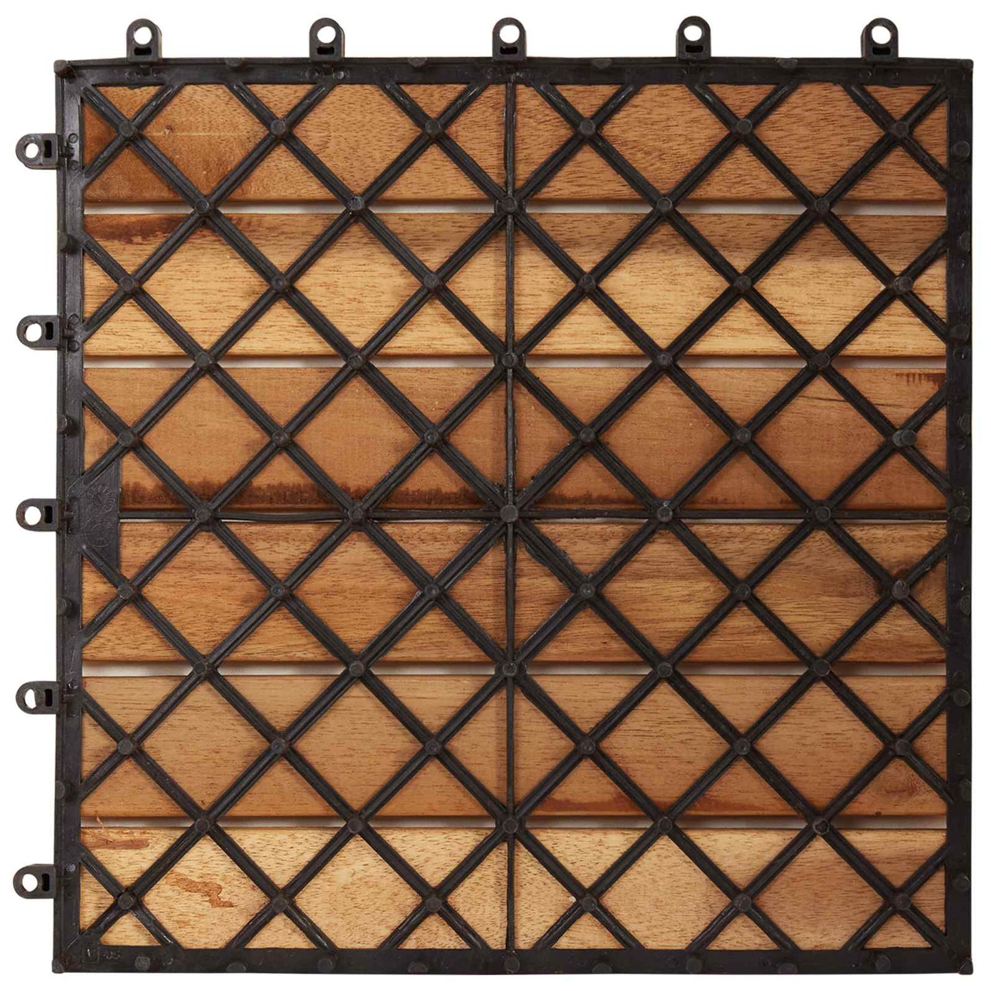 Decking Tile 20 pcs Brown 30 x 30 cm Acacia Hardwood