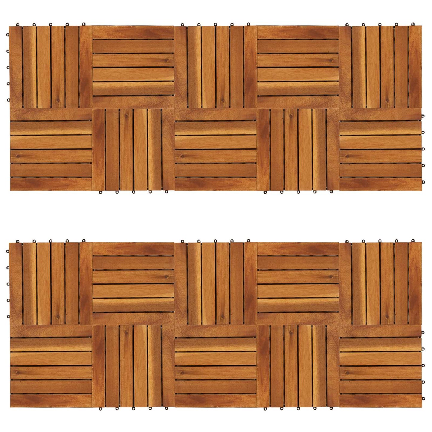 Decking Tile 20 pcs Brown 30 x 30 cm Acacia Hardwood